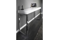 Bureau design 120x75 cm pour ordinateur portable teinté blanc laqué