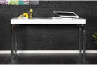 Bureau design 120x75 cm pour ordinateur portable teinté blanc laqué
