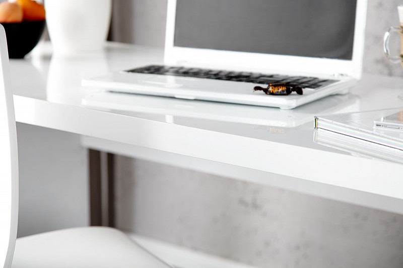 Bureau professionnel 140cm design en MDF coloris blanc