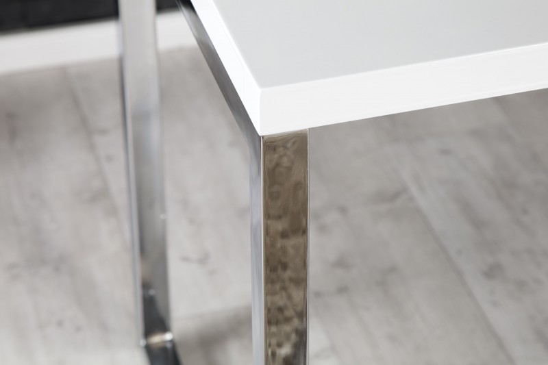 Bureau de 140 cm design coloris blanc laqué