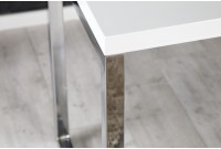 Bureau de 140 cm design coloris blanc laqué