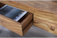 Bureau de 100 cm design en bois massif coloris naturel avec tiroir