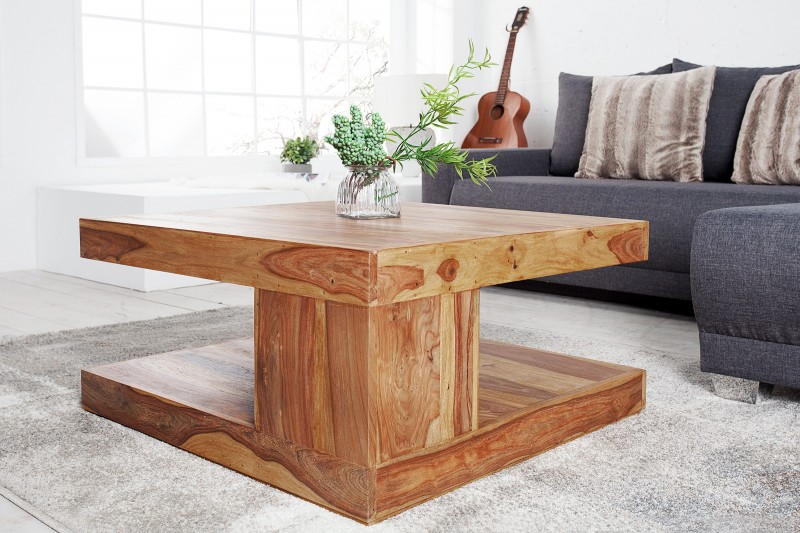 Table Basse Carrée 80x80 cm en Bois Massif