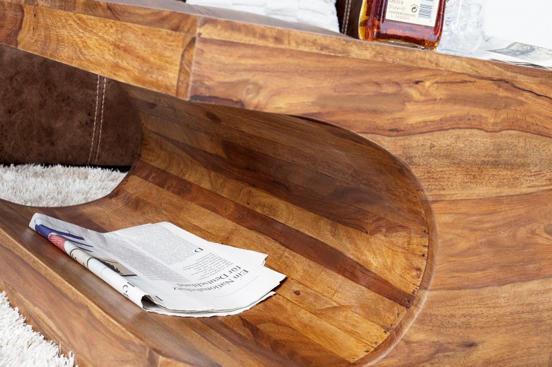 Table basse rectangulaire en bois massif 120 cm
