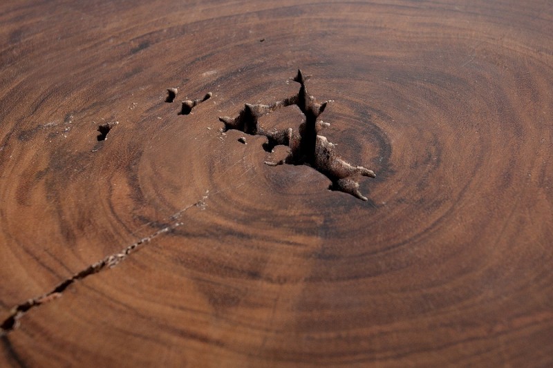 Table d'appoint 30 cm design naturel en bois massif