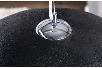 Lampe suspendue 50 cm design GLOW en fibre de verre coloris noir et or