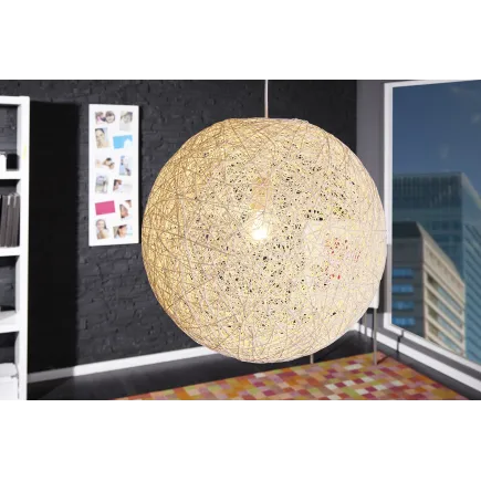 Lampe suspendue 45 cm design "COCOON" coloris blanc