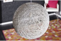 Lampe suspendue 45 cm design "COCOON" coloris blanc