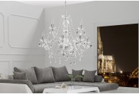 Lustre moderne à 9 bougies coloris transparent