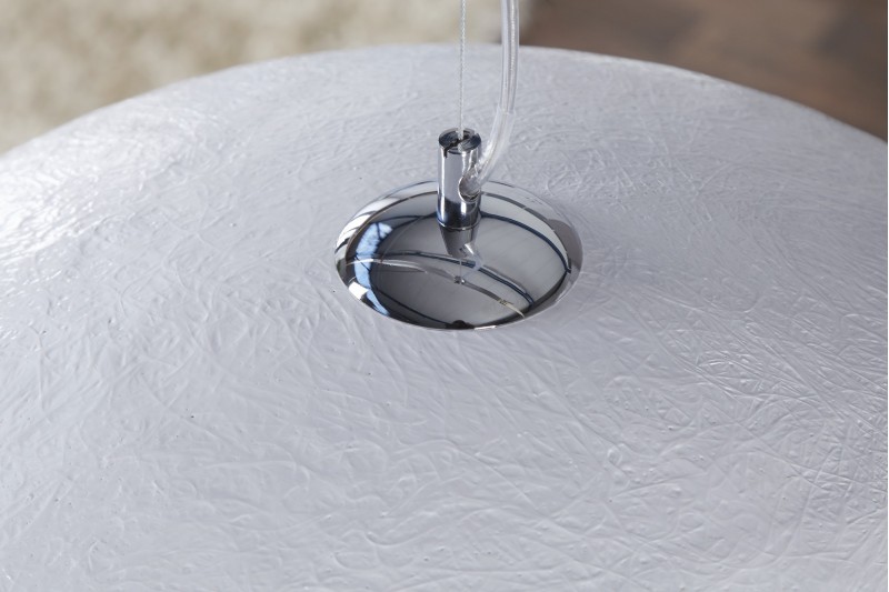 Lampe suspendue 50cm de design "GLOW" coloris blanc et argenté