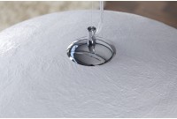 Lampe suspendue 50cm de design "GLOW" coloris blanc et argenté