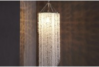 Long lustre transparent suspendue avec anneaux