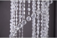 Long lustre transparent suspendue avec anneaux