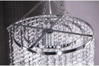 Long lustre transparent suspendue avec anneaux