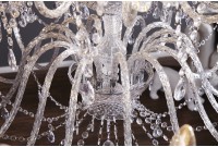 Lustre suspendu classique à 30 bougies coloris transparent