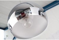 Lampe suspendue à 3 boules en métal chromé