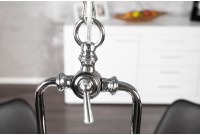 Lampe suspendue 45 cm design industriel en métal chromé
