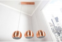 Barre de 3 lampes suspendues 20 cm design en métal cuivré