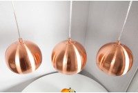 Barre de 3 lampes suspendues 20 cm design en métal cuivré