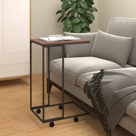 Table d'appoint avec roues Noir 40x30x63,5 cm 