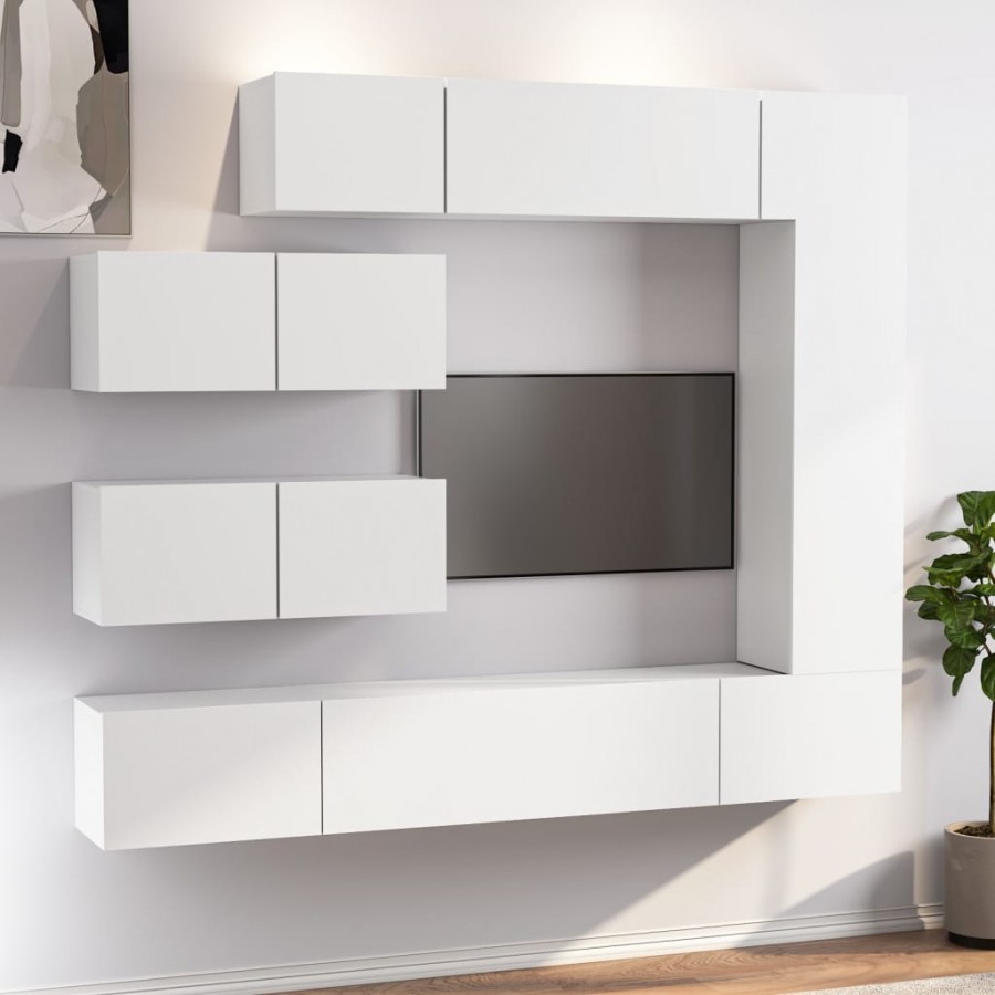 Ensemble de meubles TV 7 pcs Blanc 