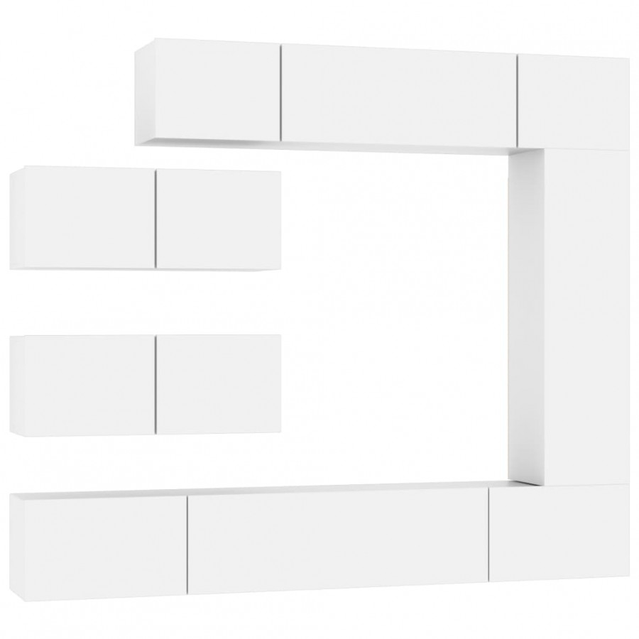 Ensemble de meubles TV 7 pcs Blanc 