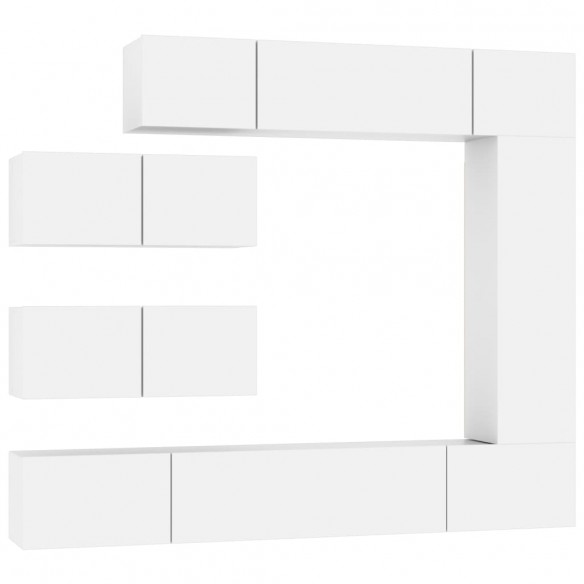 Ensemble de meubles TV 7 pcs Blanc 