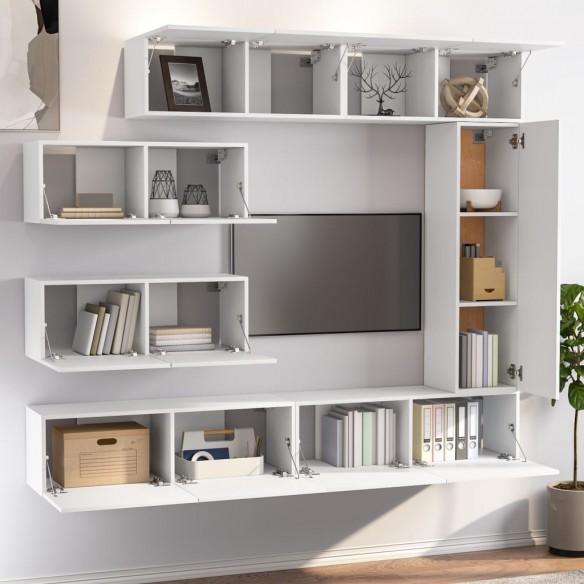 Ensemble de meubles TV 7 pcs Blanc 