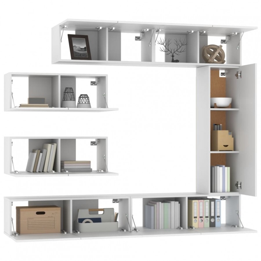 Ensemble de meubles TV 7 pcs Blanc 