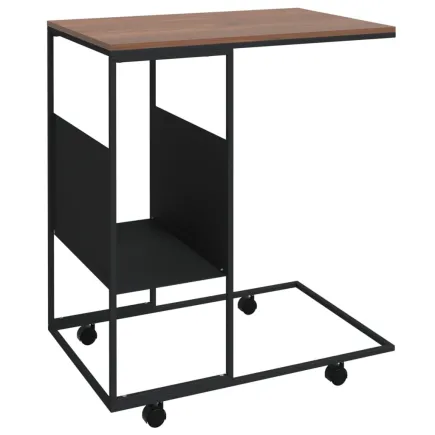 Table d'appoint avec roues Noir 55x36x63,5 cm  2