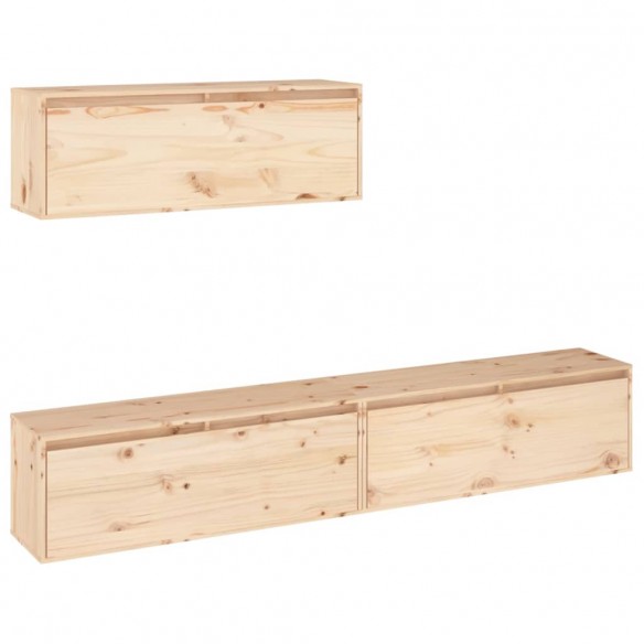 Meubles TV 3 pcs Bois massif de pin