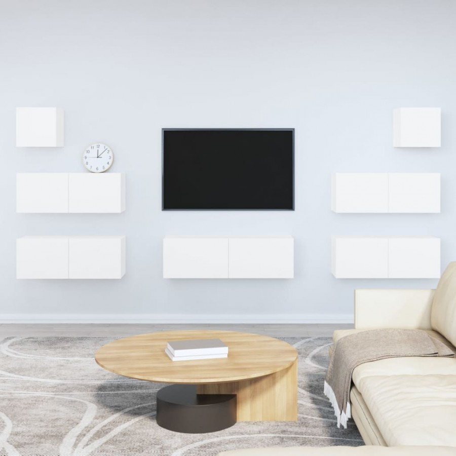 Ensemble de meubles TV 7 pcs Blanc 