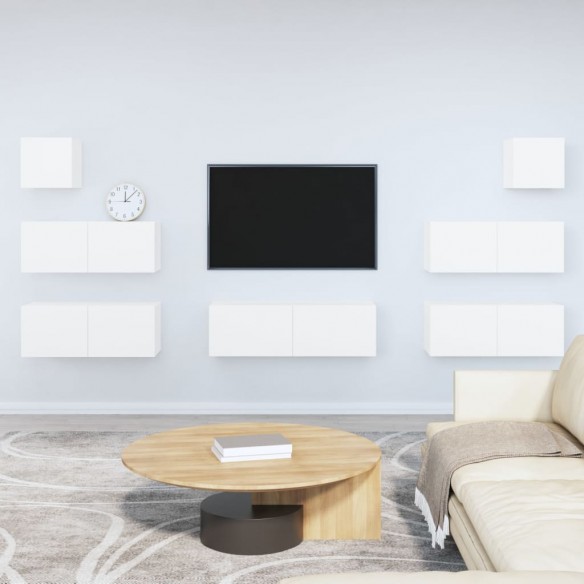 Ensemble de meubles TV 7 pcs Blanc 