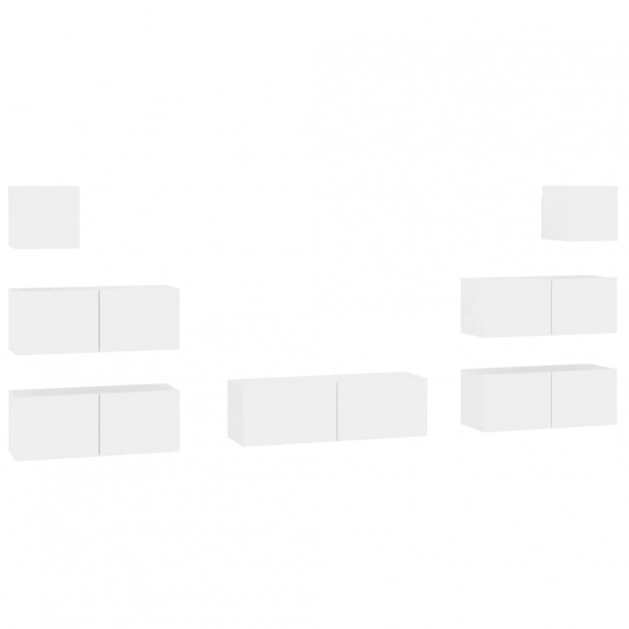 Ensemble de meubles TV 7 pcs Blanc 