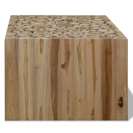 Table basse Teck authentique 50 x 50 x 35 cm 2