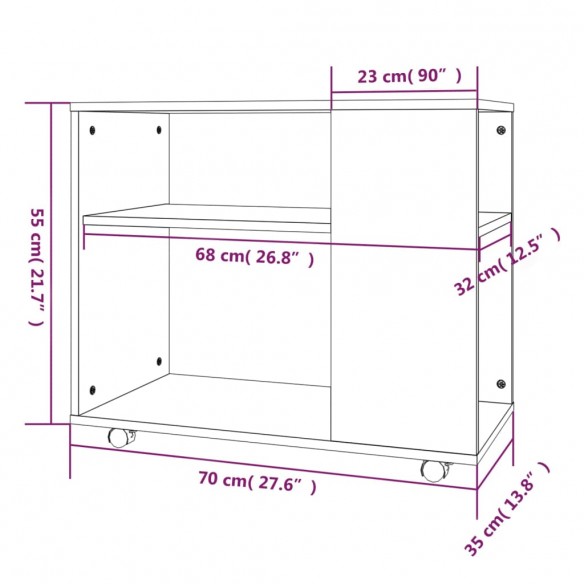 Table d'appoint Sonoma gris 70x35x55 cm 