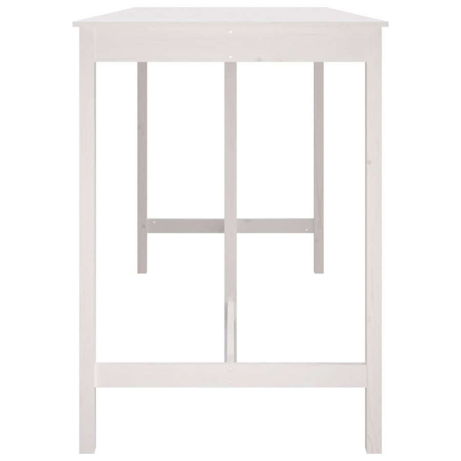 Table de bar Blanc 180x80x110 cm Bois massif de pin