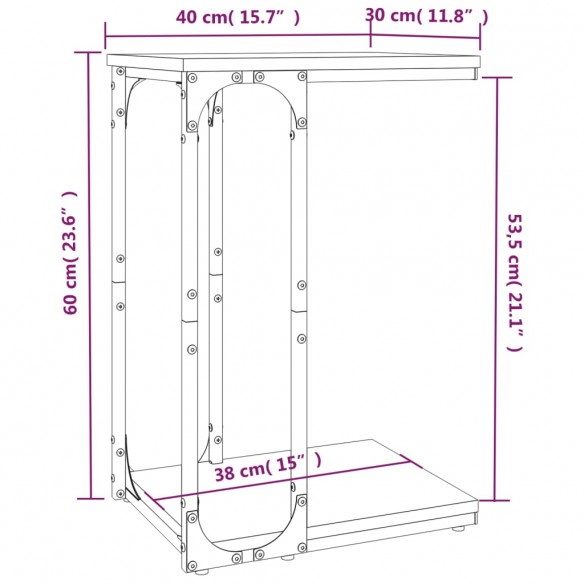 Table d'appoint Sonoma gris 40x30x60 cm 
