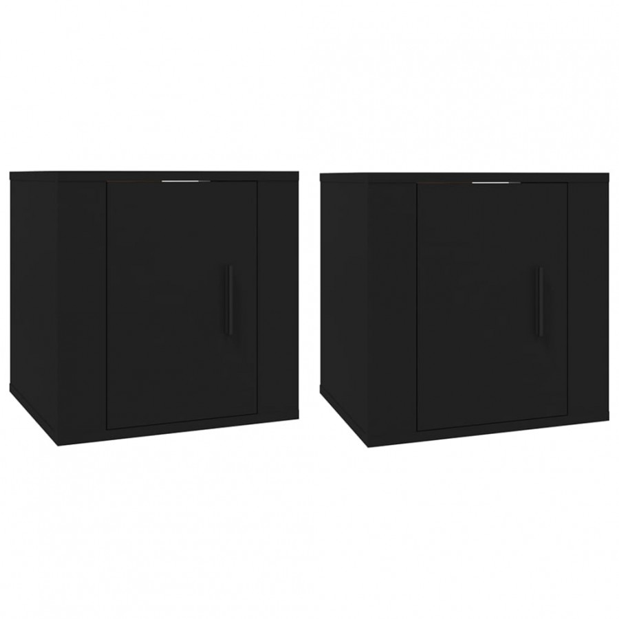 Meubles TV muraux 2 pcs Noir 40x34,5x40 cm