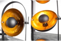 Ensemble de 3 lampadaires en acier inoxydable coloris noir et or
