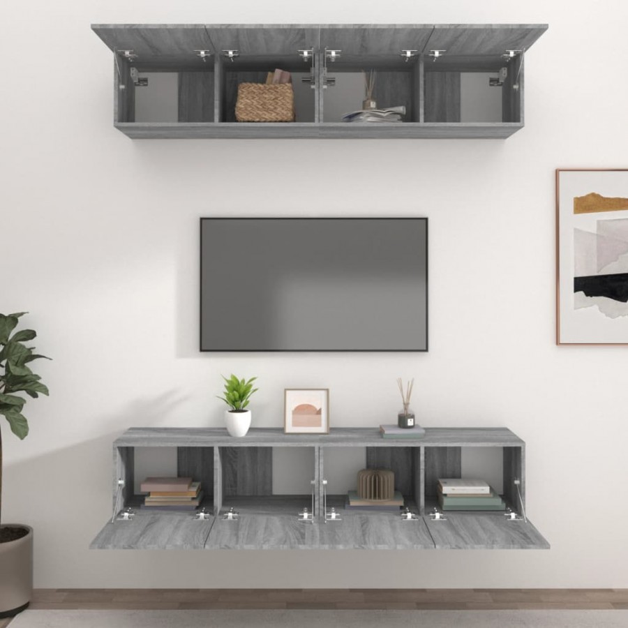 Meubles TV 4 pcs Sonoma gris 80x30x30 cm 