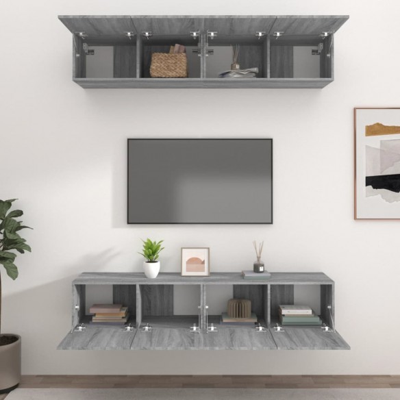Meubles TV 4 pcs Sonoma gris 80x30x30 cm 