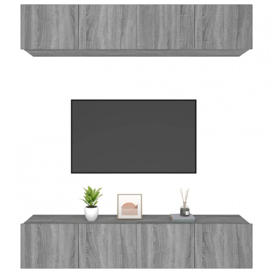 Meubles TV 4 pcs Sonoma gris 80x30x30 cm 
