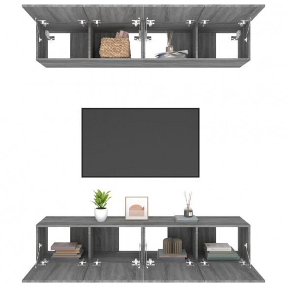 Meubles TV 4 pcs Sonoma gris 80x30x30 cm 