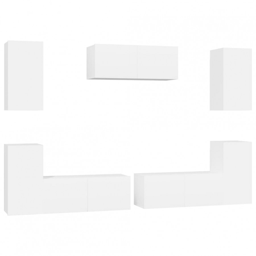 Ensemble de meubles TV 7 pcs Blanc 