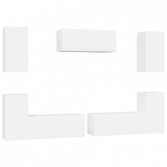 Ensemble de meubles TV 7 pcs Blanc 