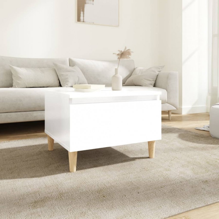 Table d'appoint Blanc brillant 50x46x35 cm 