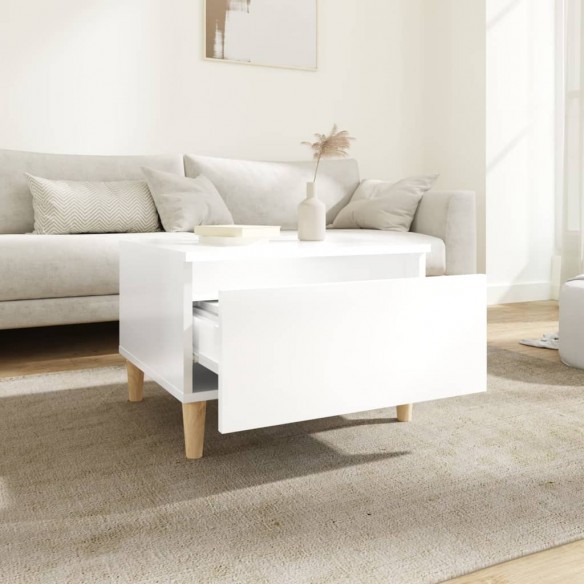 Table d'appoint Blanc brillant 50x46x35 cm 