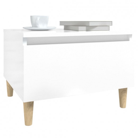 Table d'appoint Blanc brillant 50x46x35 cm 