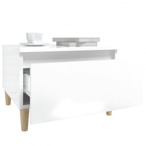Table d'appoint Blanc brillant 50x46x35 cm 